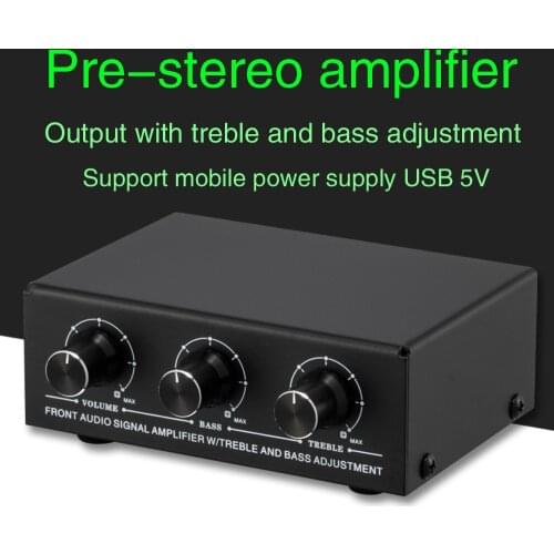 Headphones, speakers, stereo power amplifier, enhanced preamplifier, with high and low bass adjustment, two-way mixing