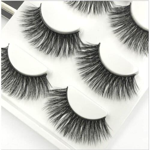Invisible strip lashes Band Transparent 3D Mink Fur Lashes Natural Long Wispy False Eyelashes +tweezers
