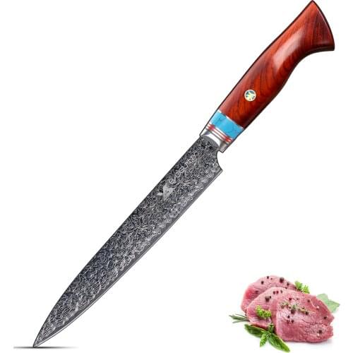 BIGSUNNY 8.1”Carving Knife Best Quality Super Steel Damascus Steel Cleaver Stain & Corrosion Resistant Handmade Knife