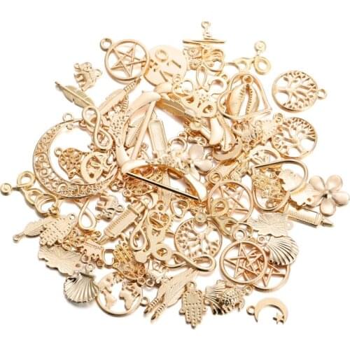 30-100Pcs 3D Mixed Styles Leaf Flower Charms Heart Animal DIY Bracelet Pendant Neacklace For Jewelry Making Supplies Accessories