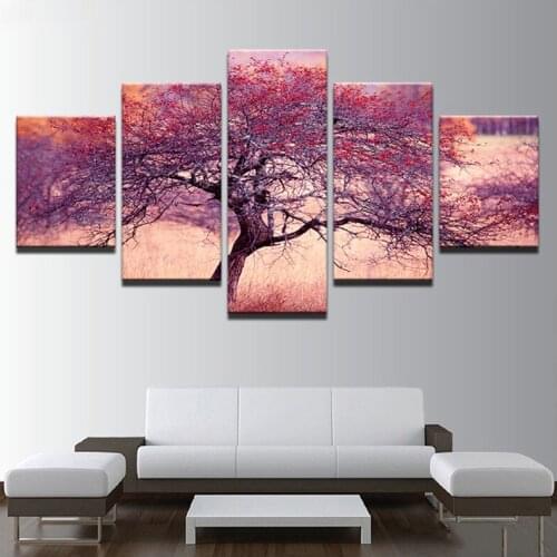 Full square Round Diamond Painting 5pcs Purple Red Tree Multi-picture Combination 5D Diy Diamond Embroidery Home DecorZP-2616