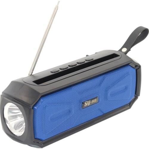 H7JF Solar Charging Bluetooth Speaker Portable Wireless Stereo Music Box Outdoor Speaker with Flashlight