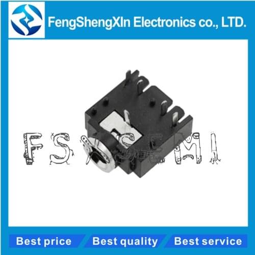 10pcs/lot PJ-307 3.5mm Audio socket dual track headphone jack audio interface 3F07 5pin