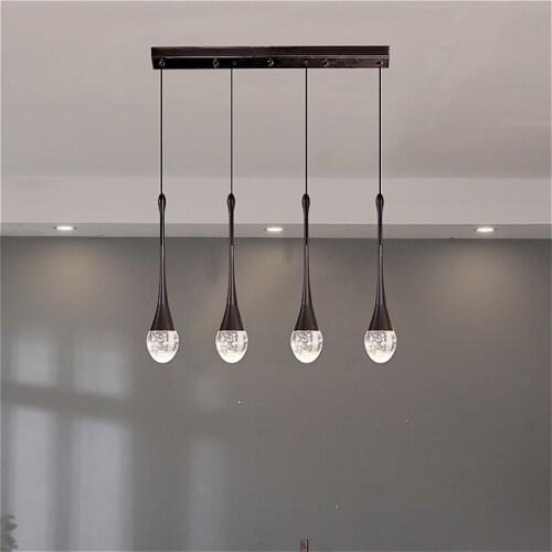Modern luxury ceiling crystal chandelier Nordic Home interior gold/black LED long pendant lights bar restaurant chandeliers