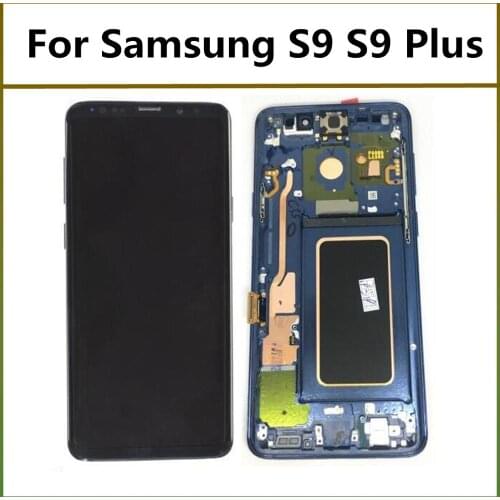 Super AMOLED LCD Display For Samsung Galaxy Galaxy S9 S9 Plus S9+ LCD Touch Screen Digitizer Assembly With Frame For S9 S9+ LCDs