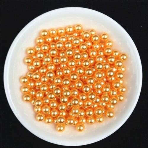 2.5/3/4/5/6/8mm Dark Yellow ABS Pearls Round Acrylic Imitation Pearl Beads for Jewelry Making /Nail Art /Phone Decorate