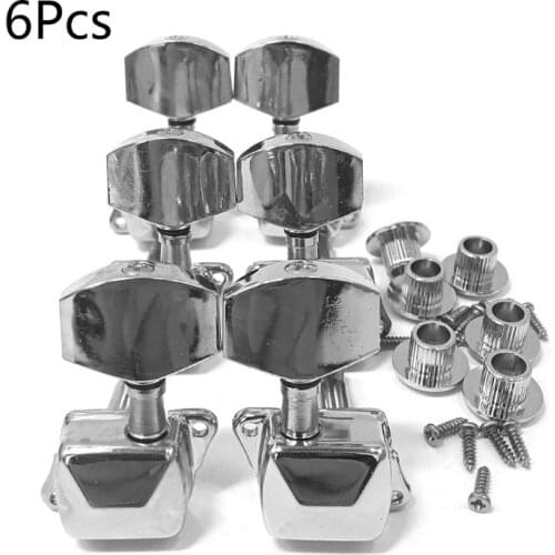 6PCS Guitar String Tuning Peg Metal Semi-Closed Button Tuner for Electric Guitar U7EF