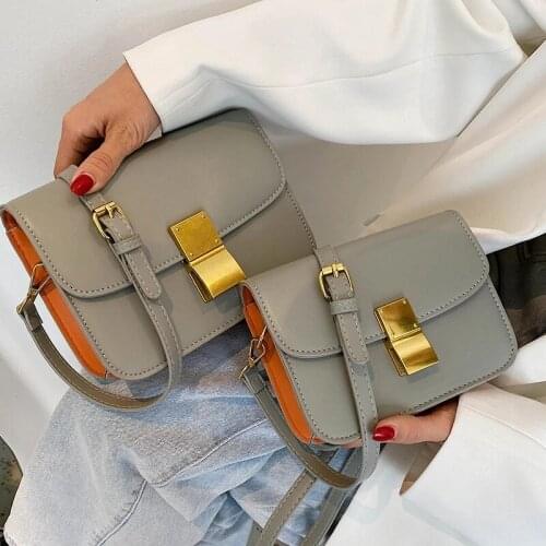 Simple Style Vintage Leather Crossbody Bags For Women 2021 Lock Luxury Brand Shoulder Bag Female Travel Handbags and Purses