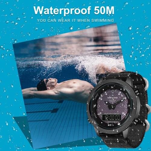 Waterproof Men Digital Solar Smart Watch Outdoor Sport Watches Compass Dual Display Military Style Drop Shipping Hot