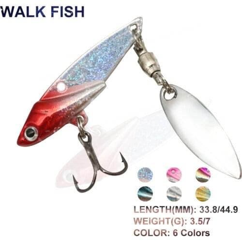 WALK FISH 33.8mm/44.9mm VIB Fishing Lure Artificial Metal Fishing Baits With Sequins Vibration Fishing Baits Fishing Tools