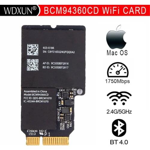 Broadcom WiFi Wlan Bluetooth BT 4.0 Card BCM94360CD BCM4360CD 802.11ac A1418 A1419 635-0014