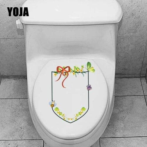YOJA 17.8X23.6CM Beatiful Home Decor Wall Sticker Toilet Decal Ring Border Design Spider Little Bee T5-1288