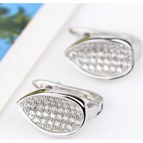 GNE0837 Hot Sale 100% Real 925 Sterling Silver Hoop Earrings Sweet Micro Pave CZ Charming Earring, Fashion Jewelry For Women