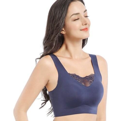 Women Seamless Plus Size Bra 110D 115E Push Up Bras Comfortable Wireless Sexy Women Anti-Exposure Sports Vest Bras Drop Shipping