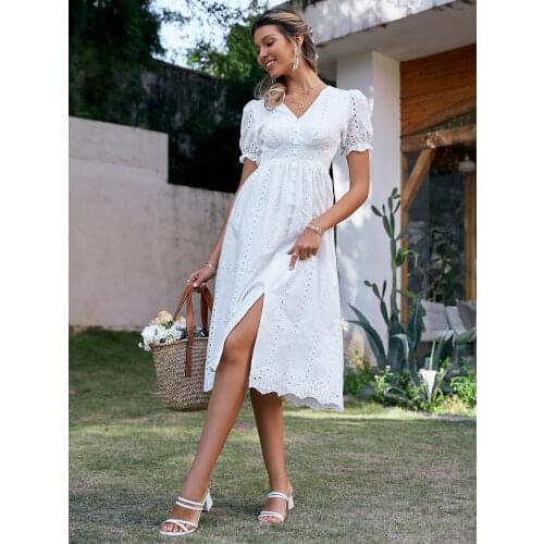 Simplee Retro pleated v-neck buttons A-line floral dress women Elegant high waist maxi dress Long lantern sleeves vestido female