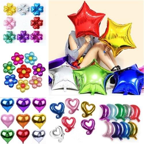 18 Inch Heart Star Helium Wedding Balloon Large Aluminum Foil Balloons Inflatable Gift Childrens Birthday Party Decoration Kids