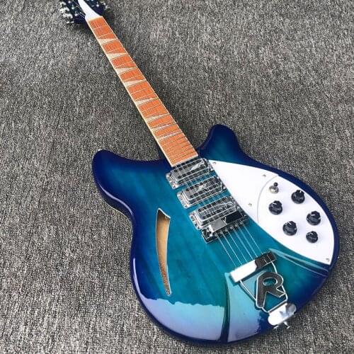 2020-string custom 12-string 360 electric guitar, blue, bright mahogany fingerboard, half empty center, package freight