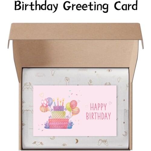 30PCS Set Birthday Greeting Cards Pink Printing Invite Gift Card Paper Decoration Bookmark Writeable Box Accessory 9*5.4 CM