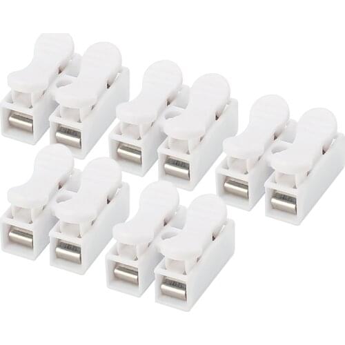 5PCS 2PIN Spring Wire Connectors Wire Quick Connecting Electrical Cable Clamp Terminal Block Connector for LED Strip Light