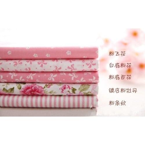 Tilda Pink Floral Handmade Cotton Fabric Fat Quarter Quilting Craft Baby Doll Cloth Tissues Patchwork Sewing 5 pcs 40X50CM