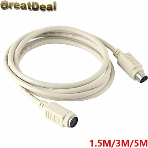6 Pin PS2 PS/2 Male To Female Extender Cable Adapter Joiner Connector 6Pin Keyboard Mouse Extension Cable Wire HY417