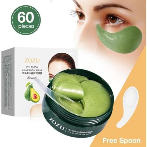 60Pcs Avocado Collagen Eye Mask Patches Remove Eye Bags Dark Circles Moisturizing Eye Mask Anti Wrinkle Gel Patche Eye Skin Care