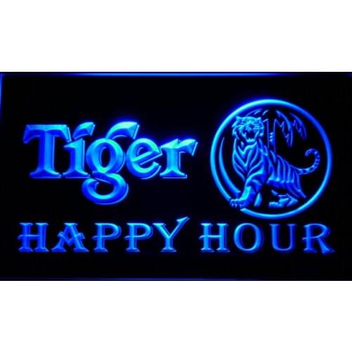639 Tiger Beer Happy Hour Bar LED Neon Light Signs with On/Off Switch 20+ Colors 5 Sizes to choose