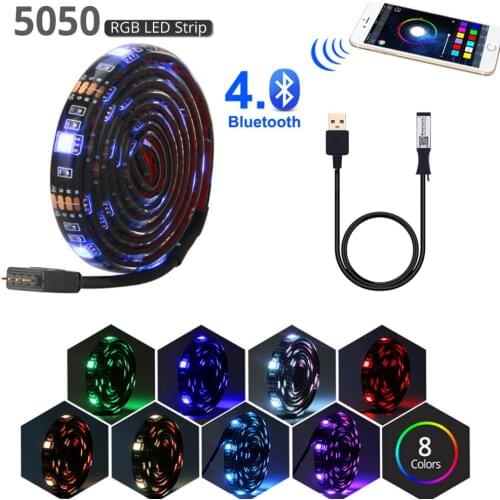 Bluetooth usb led strip 5v rgb flexible led light 1M 2M 3M 5M SMD 5050 for HDTV TV backlight lights strips waterproof neon lamp
