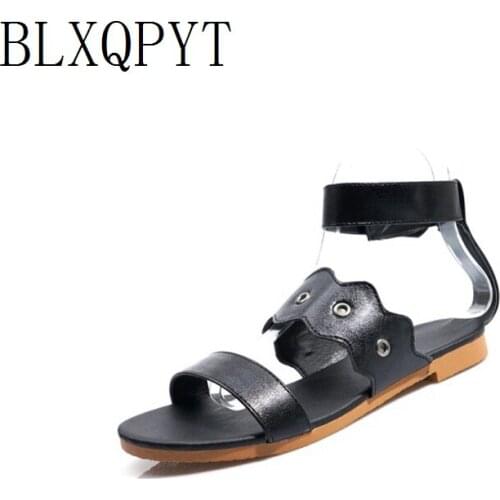BLXQPYT Big size 34-50 Flat Sandals Beach Women Slippers Bohemian Female Flip Flops Peep toe Summer Casual Shoes Woman 0-3