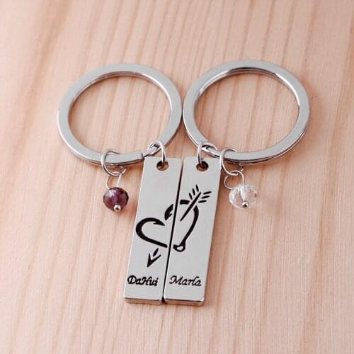 Cytheria cupid arrow key chains 2 dahi Marla keychains for Lovers Couple crystal key ring car key holder Valentines day Gift