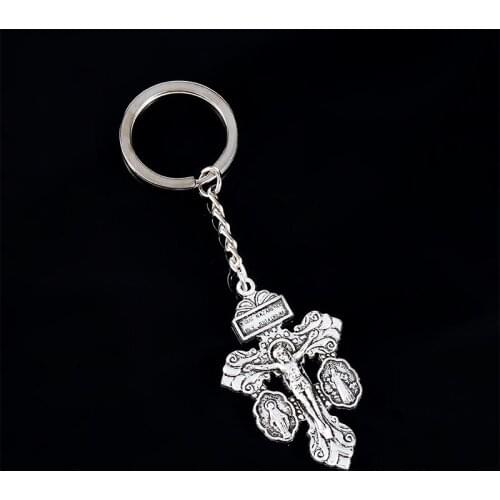 Christian Jesus Pendant Keychain Catholic Christian Keychain Jewelry Saint Benedict Exorcism Car Craft 2021