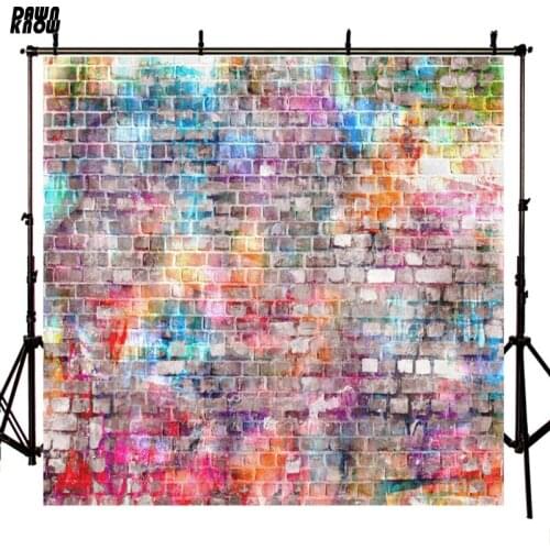 DAWNKNOW Vinyl Photography Background Colors Graffiti Brick Walls For Wedding Polyester Backdrops For Photo Studio Props F1589