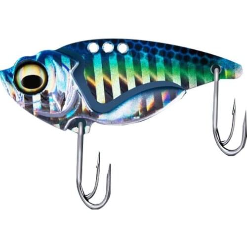 Easyfish 1pcs VIB 7.5g 11g 14g 3D Eyes Metal Vib Blade Lure Sinking Vibration Baits Double hooks Artificial Vibe for Bass Pike