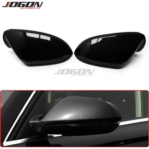 Glossy Black Car Side Door Rearview Mirror Replacement Cover Shell Cover Frame For Audi A6 C7 C7.5 RS6 S6 4G 2011 2012 2013-2018