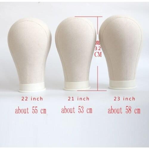 21/22/23/24 inch beige color canvas block mannequin head for wig display hair cutting and styling manikin head for wig making