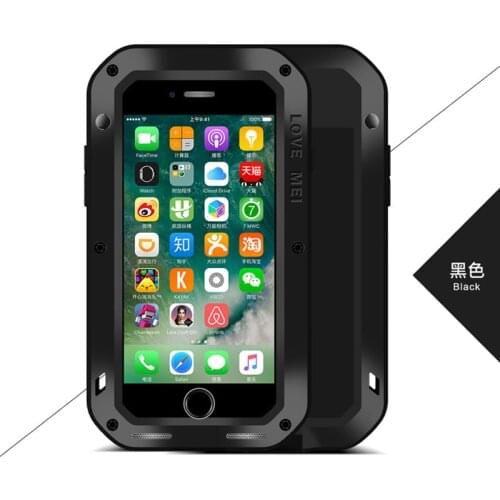 LOVEMEI Dirt-resistant Anti-knock Metal Aluminum Cases Cover with Gorilla Glass for iPhone 7 Plus Heavy Duty Protection Case