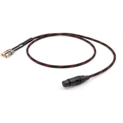 Hifi Canare XLR FEMALE to 2RCA Audio Cabler PC Mobilephone Amplifier Interconnect High Quality XLR Male to RCA Cable