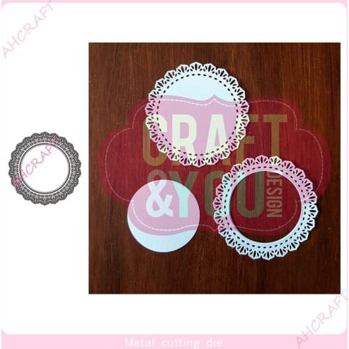 Round Lace Frame Metal Cutting Dies for DIY Scrapbooking Photo Album Decorative Embossing PaperCard Crafts Die2021