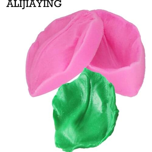 M1198 2 pcs/set Leaves Tulip Petal flower petal Cake Mold Sillicone Leaf Shape Fondant Cake Mold DIY Cake Decorating Tools