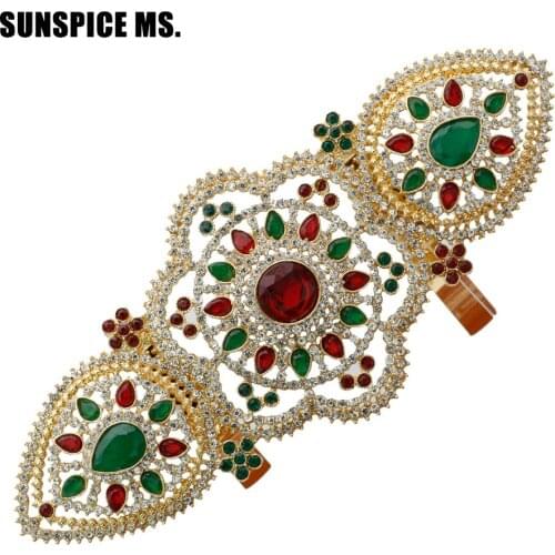 Fashion Women Buckle Type Waistband Belt Hang On Other Belts Gold-Color Round Resin Rhinestone Hollow Flower Round Body Jewelry