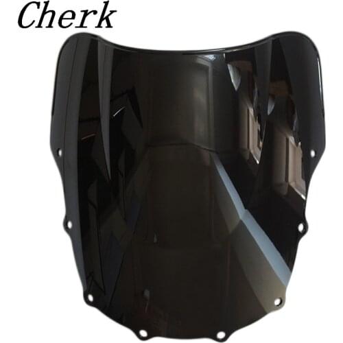 Motorcycle Black Windshield Windscreen Double Bubble For Kawasaki ZZR400 1993-2007 ZZR600 1993-2004