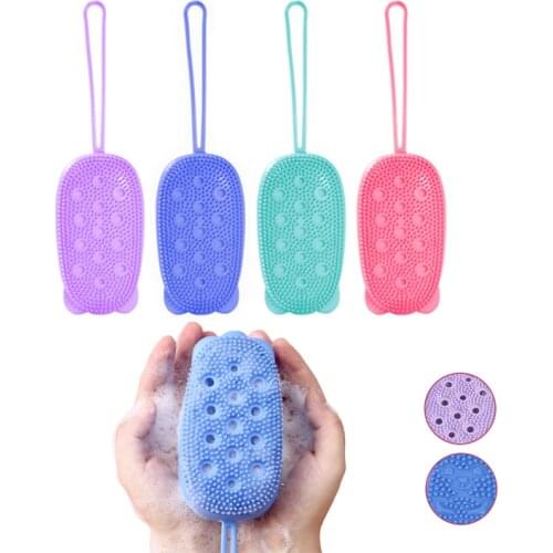 Soft Silicone Bath Brush Quick Foaming Shower Sponge Cleaning Body Massage Scrub Gloves Body Brush for Kids Baby Bathing Tools