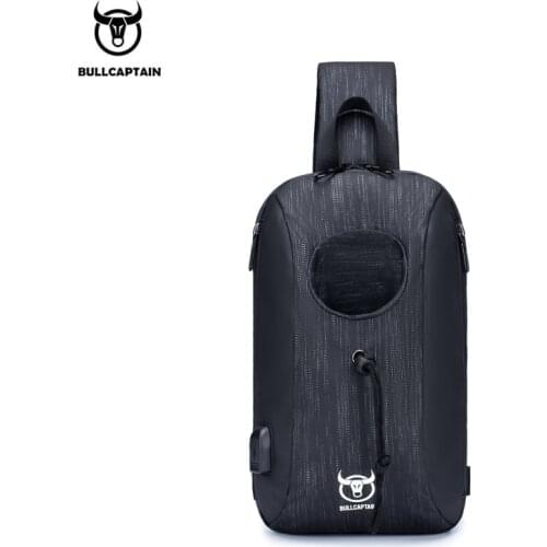 BULLCAPTAIN chest bag mens messenger bag shoulder bag casual sports waterproof Oxford cloth chest bag portable small bag