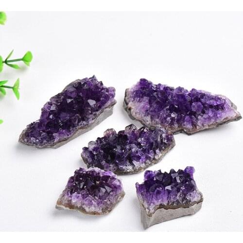 Raw Rock Quartz Natural Amethysts Purple Crystal Cluster Display Beads Reiki Healing Stones Specimen Home Decoration Crafts Gift