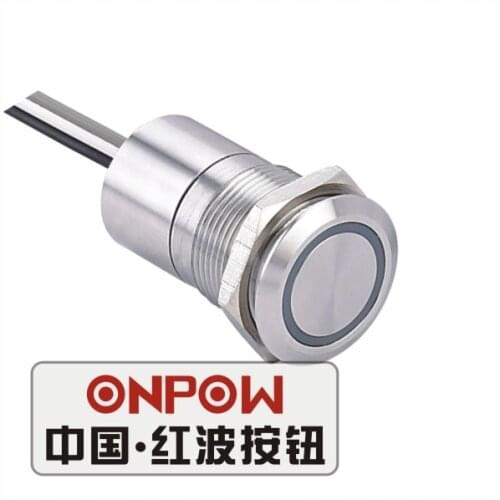 ONPOW 19mm 1NO Momentary/Latching Non-LED Capacitive Stainless steel Touch Switch (TS19A) CE, RoHS