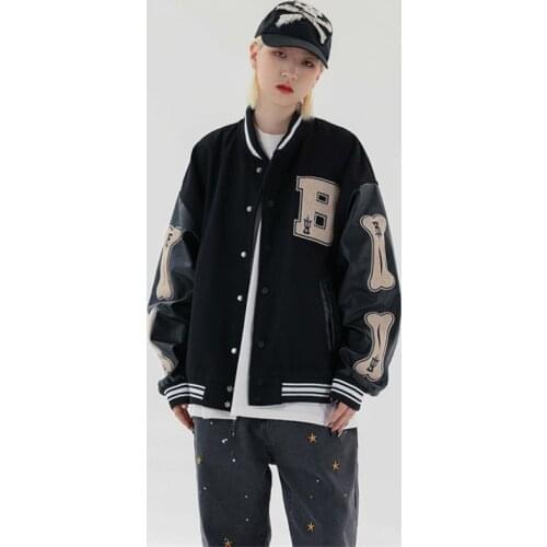 2021 Autumn Winter Hip Hop Coat Female Cardigan Tops Version Loose Jacket Ins Baseball Coat Plus Size Sweatshirts Jacket Coat