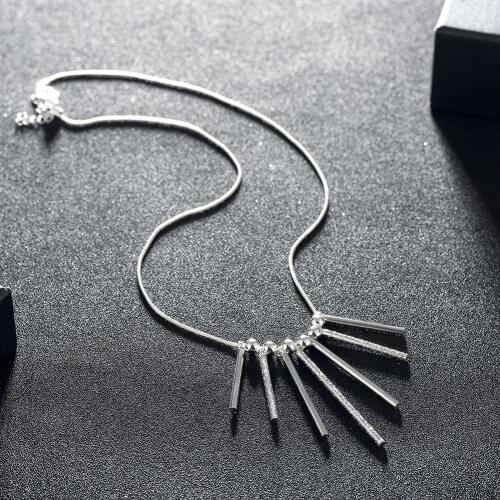 925 Sterling Silver necklace Popular fashion European charm for women wedding column pendant necklace high quality jewelry