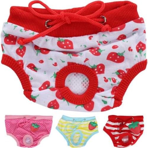 Pet Pigs Physiological Pants Strawberry Pattern Pigs Sanitary Underwear Reusable Diapers Pigs Reusable Diaper