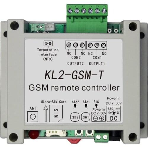 GSM 2 Way Relay Controller SMS Call Temperature Sensor Remote Control Smart Home Automation SIM Switch Garage Door Opener