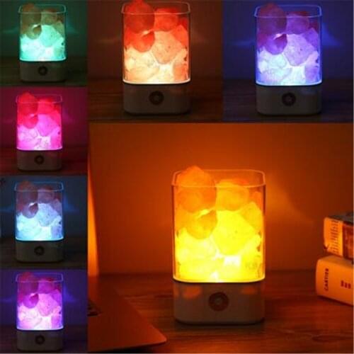 Crystal Night Light Salt Lamp Natural Himalayan USB Air Purifier Mood Creator Indoor warm light table lamp bedroom lava lamp